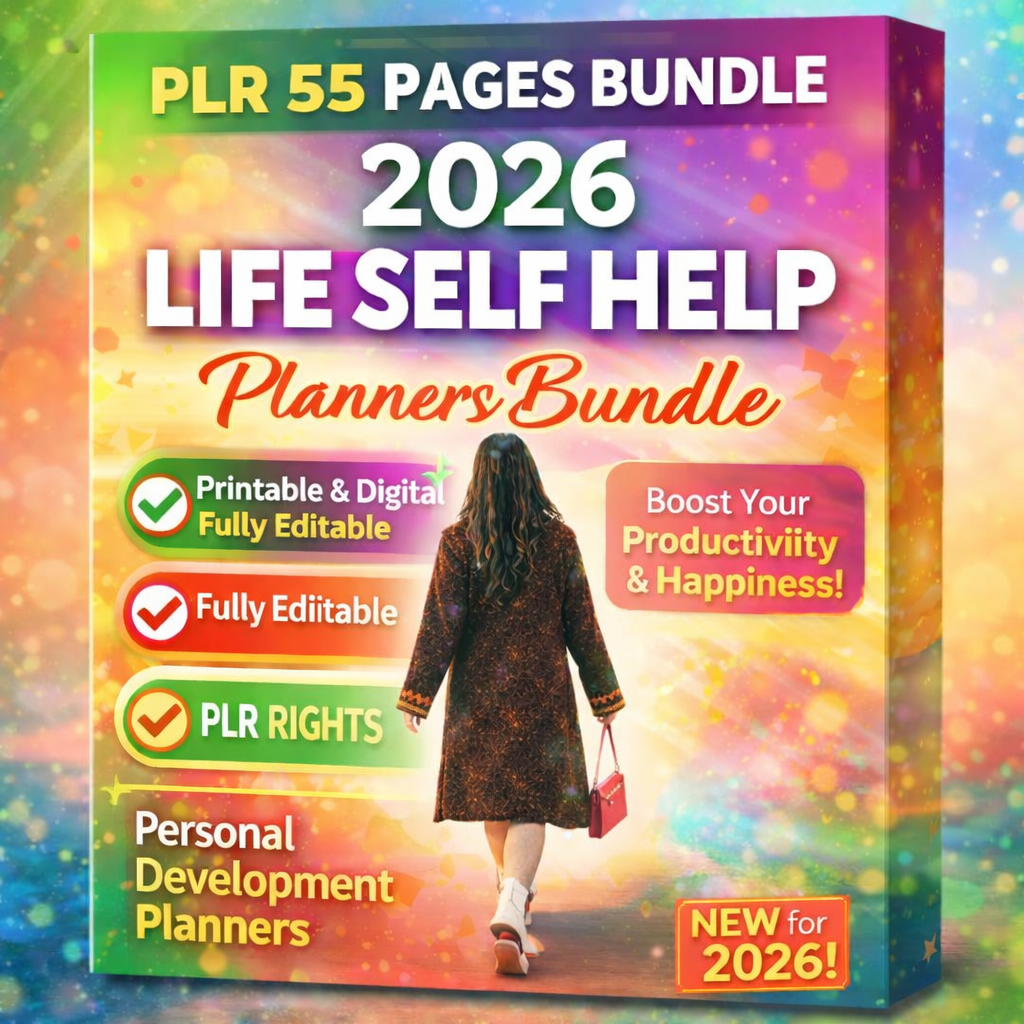 2026 Self-Help Planner Bundle (PLR) – Life Planning, Goals, Productivity & Wellness Planners