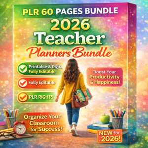 2026 Teacher Planner Bundle (PLR) – Lesson Planning, Classroom Organization & Productivity