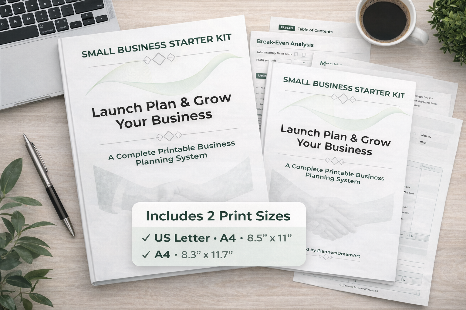 Small Business Starter Kit Printable PDF, Business Planner Bundle, Launch Checklist, Income Expense Tracker, A4 US Letter - Image 5