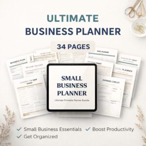Small Business Starter Kit Printable PDF, Business Planner Bundle, Launch Checklist, Income Expense Tracker, A4 US Letter