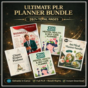 Ultimate 267+ Page PLR Planner Bundle – Editable Canva Templates with Full Resell Rights