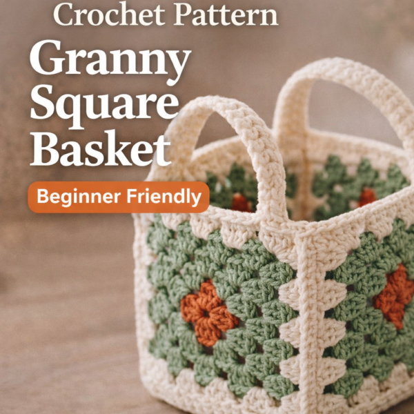 Crochet Basket Pattern PDF – Granny Square Basket for Beginners