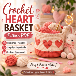 crochet heart basket pattern