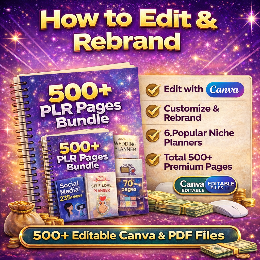 500+ PLR Planner Pages Bundle | Rebrand & Resell Digital Planners | Best for Etsy, Gumroad & Websites - Image 4