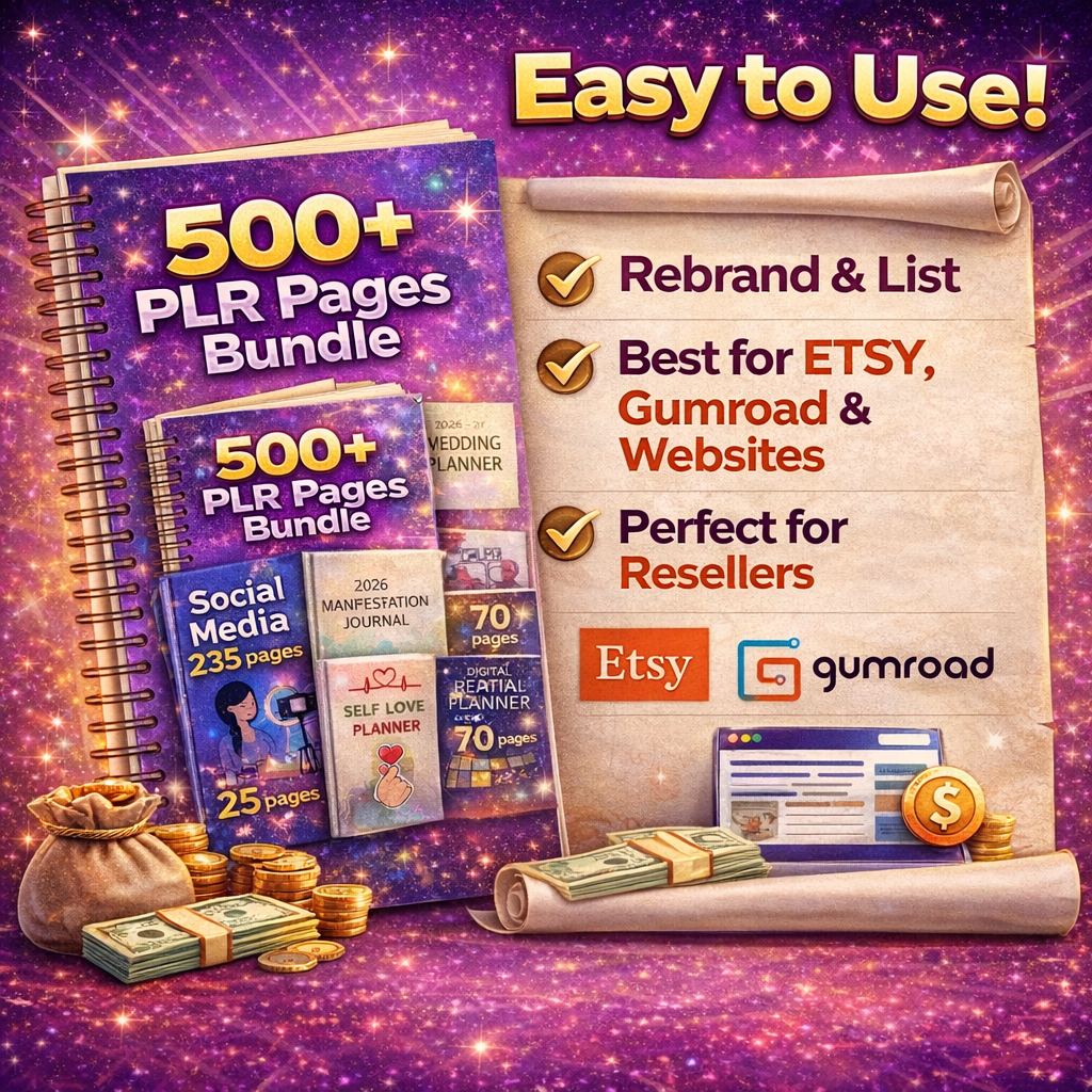 500+ PLR Planner Pages Bundle | Rebrand & Resell Digital Planners | Best for Etsy, Gumroad & Websites - Image 2