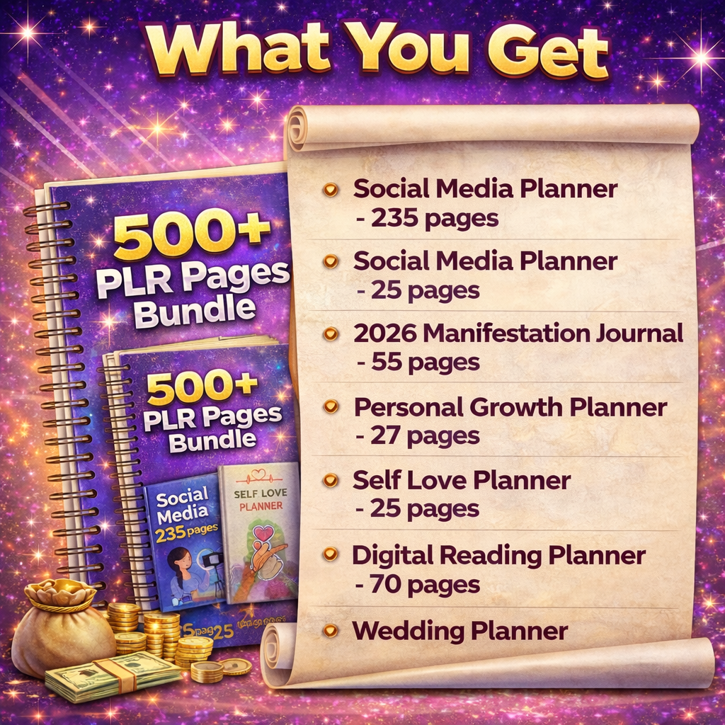500+ PLR Planner Pages Bundle | Rebrand & Resell Digital Planners | Best for Etsy, Gumroad & Websites - Image 3