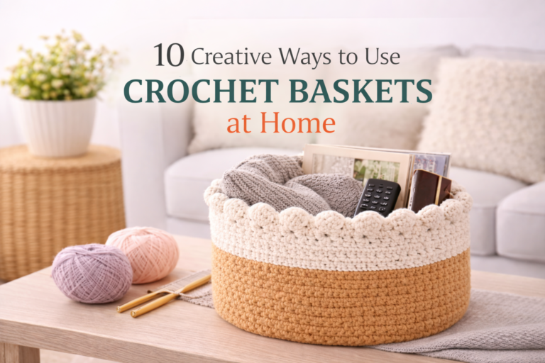 creative ways to use crochet baskets at home for storage and decor