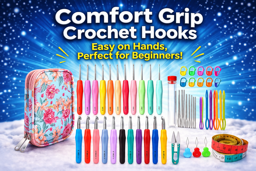 Yarniss crochet hooks set with multiple sizes and storage case for beginners and professional crocheters