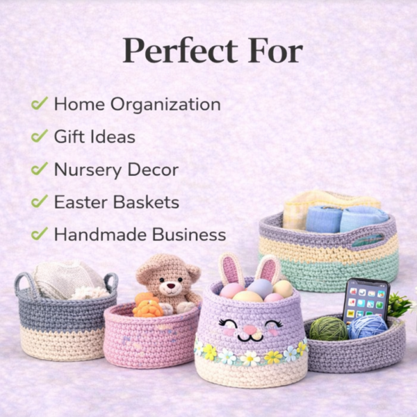 how to make crochet basket step by step instructions showing basic crochet process