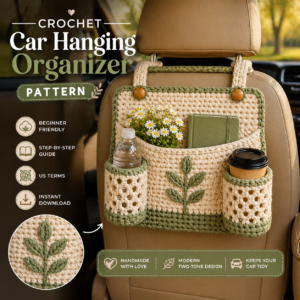 Crochet Car Organizer Pattern PDF | Hanging Car Basket Pattern | DIY Car Seat Organizer Crochet Tutorial | Instant Download