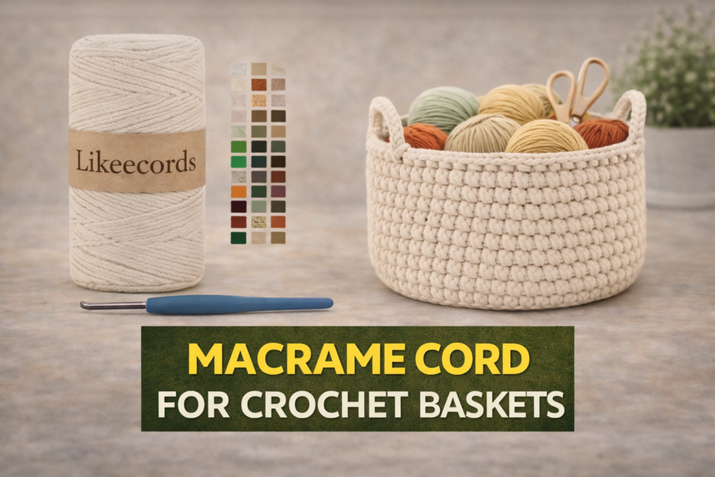 macrame cord for crochet baskets durable rope yarn for heavy duty storage baskets