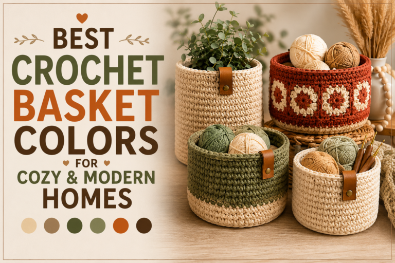 Best Crochet Basket Colors for Cozy & Modern Homes | Farmhouse Crochet Decor Ideas