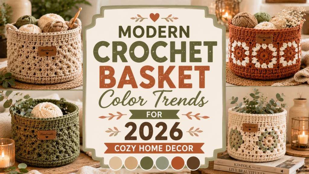 Modern crochet basket color trends for 2026 cozy home decor