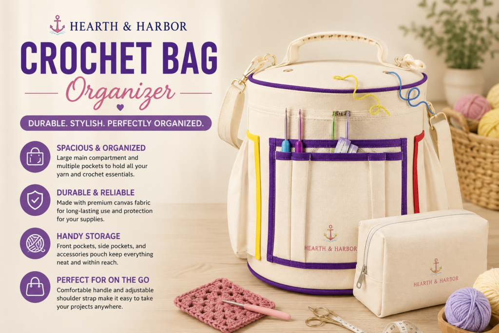 Crochet Project Bag Backpack Organizer