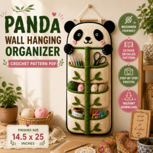 Panda Wall Hanging Organizer Crochet Pattern PDF | Cute Nursery Storage Crochet Pattern | Digital Download | PlannersDreamsArt