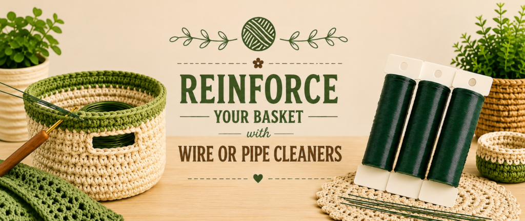 Fabric stiffener liquid for making crochet baskets stronger while maintaining a neat professional shape.