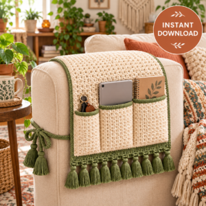 Crochet Sofa Arm Organizer Pattern PDF | Planners Dreams
