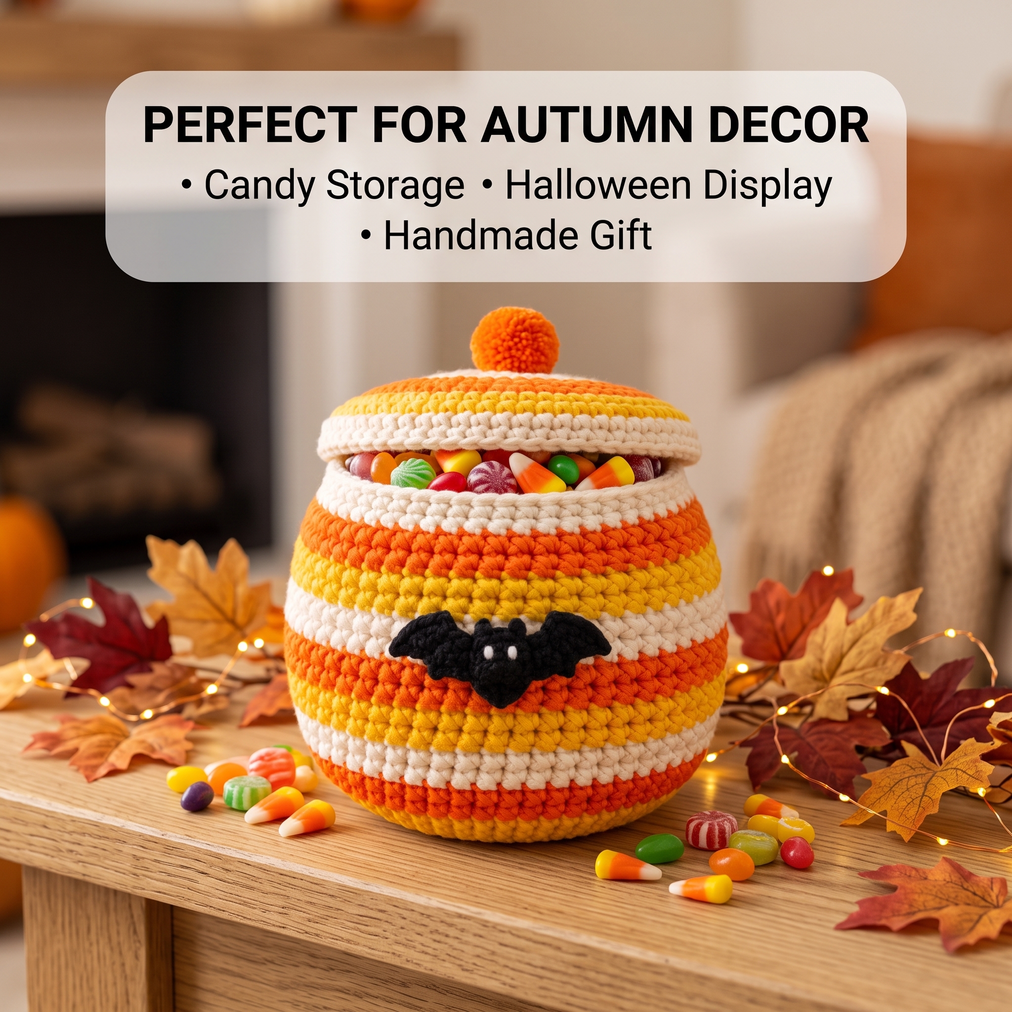 Candy Corn Witch Cauldron Basket Crochet Pattern | PDF Digital Guide - Image 3