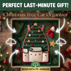 Christmas Tree Car Organizer Crochet Pattern PDF | Easy Auto Storage