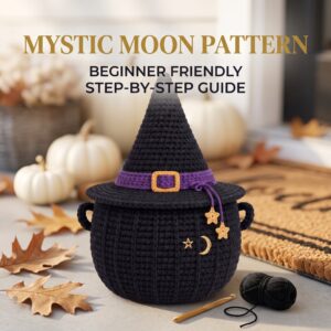 Easy Crochet Witch Cauldron Pattern - Halloween Basket Decor
