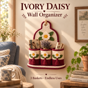 Crochet Basket Wall Organizer Pattern (Beginner, PDF)